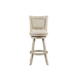 Boraam 76229 29 in. Melrose Swivel Barstool; Ivory Wire-Brush