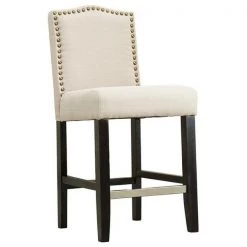 Best Master Furniture 5089 24 Beige 24 in. Lindon Upholstered Bar Stools; Beige - Set of 2