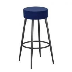 Best Master Furniture WY5168 2PC Blue Bar Stools Wyoming Blue Velvet Bar Stool - Set of 2