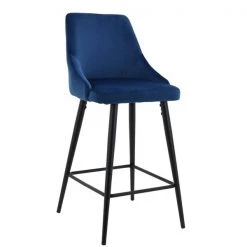 Best Master Furniture WY5170 2PC Blue 24 Bar Stools 24 in. Sunset Blue Velvet Bar Stool - Set of 2