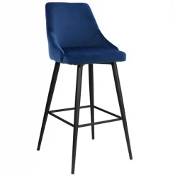 Best Master Furniture WY5170 2PC Blue 29 Bar Stools 29 in. Sunset Blue Velvet Bar Stool - Set of 2