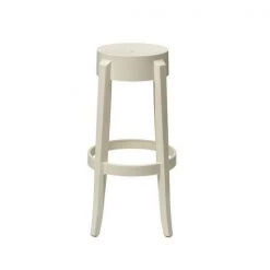 Commercial Seating Products RPC-Kage-Stool-SW Polycarbonate Bar Height Backless Kage Stool; Creamy White - 30 in.