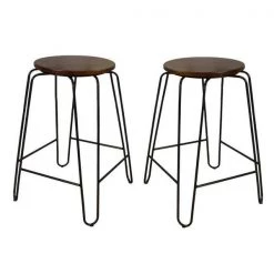 Carolina Cottage HT5002-24ELMBLK 24 in. Ethan Stool; Elm & Black
