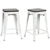 Carolina Cottage TH-2416-MAWELM 24 in. Cormac Square Counter Stool; Matt White & Elm - Set of 2 -Kitchen & Dining Furniture Sales Store Unbeatablesale20Inc CRLNC1135xx650xxef913d