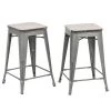 Carolina Cottage TH-2416-RPWELM 24 in. Cormac Square Counter Stool; Rustic Pewter & Elm - Set of 2 -Kitchen & Dining Furniture Sales Store Unbeatablesale20Inc CRLNC1136xx650xxbbd2a4