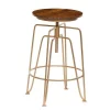 Carolina CF1515-ELMGLD Holman Adjustable Stool; Elm & Gold