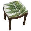 123 Creations C819FS 100 Percent Wool Fern Needlepoint Upholstered Solid Wood Vanity Stool - Wood Stain -Kitchen & Dining Furniture Sales Store Unbeatablesale20Inc CRTN008xx650xx6d6f40