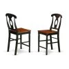 East West Furniture KES-BLK-W Kenley Counter Height Stools with Wood Seat in Black & Cherry Finish - Set of 2 -Kitchen & Dining Furniture Sales Store Unbeatablesale20Inc EWF2509xx650xxf5f46d