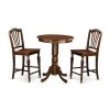 East West Furniture EDCH3-MAH-W Pub Kitchen Table & 2 Counter Height Stool; Eden