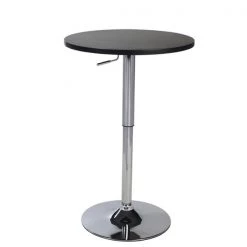 Inroom Furniture Designs SC-6094-B Wood & Chrome Metal Bar Table - Black