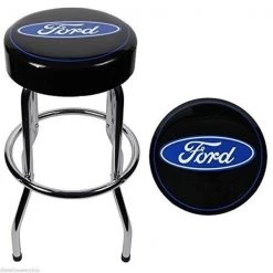 PlastiColor P23-004751R01 Ford Garage Bar Stool; Blue & Black