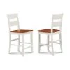 M&D Furniture SUS-WCH-W Set of 2 Counter height bar stool dining chair with wooden seat in White & Cherry finish -Kitchen & Dining Furniture Sales Store Unbeatablesale20Inc MDFNT147xx1200xx88d528