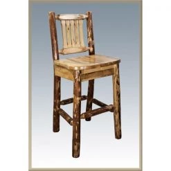 Montana Woodworks MWGCBSWNR24 Glacier Country Collection Counter Height Barstool with Back