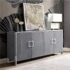 Posh Living SD133-09AG-UE Haukea Sideboard with 4 Doors; Ash Grey