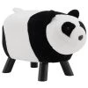 Powell D1230Y19PB 24 x 13.5 x 15 in. Bubsy Panda Bear Stool in Black & White Faux Fur