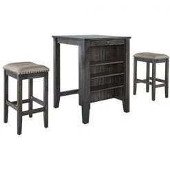 Progressive Furniture D860-95G Bar & Game Room Table & 2 Stools; Weathered Pepper - Pack of 3