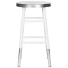 Safavieh FOX3211B Kenzie Counter Stool; White & Silver -Kitchen & Dining Furniture Sales Store Unbeatablesale20Inc SFVH74308xx650xxd069ba