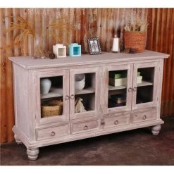 Sunset Trading CC-CAB1141S-LW Cottage Wood Sideboard Distressed Gray