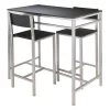Doba-Bnt 38.03 x 42.01 x 23.62 in. Hanley High Table with 2 High Back Stools; Black & Metal - 3 Piece -Kitchen & Dining Furniture Sales Store Unbeatablesale20Inc WNSM1496xx650xx1d1818