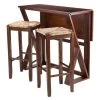 Doba-Bnt 36.22 x 39.37 x 31.5 in. Harrington Drop Leaf High Table with 2-29 in. Rush Seat Stools - 3 Piece -Kitchen & Dining Furniture Sales Store Unbeatablesale20Inc WNSM1513xx650xx14edd8