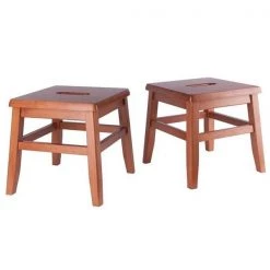 Winsome 33210 Kaya Conductor Stool Set; Teak - 2 Piece