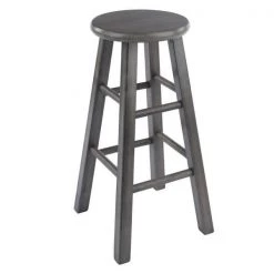 Winsome Wood 16224 24 in. Ivy Counter Stool; Rustic Gray