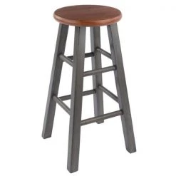 Winsome Wood 36224 24 in. Ivy Counter Stool; Rustic Teak & Gray