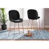 Baxton Studio BA-14-Black-Rose Gold-CS Lander Modern Luxe & Glam Black Velvet Fabric Upholstered & Rose Gold Finished Metal Counter Stool Set - 2 Piece -Kitchen & Dining Furniture Sales Store Unbeatablesale20Inc WSINT17050xx650xx2d6d4d