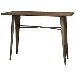 Buffalo BTABLE40 AmeriHome Loft Rustic Gunmetal Counter Height Metal Dining Table with Wood Top