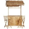 Bamboo54 5456 3 Piece Bar Table Set with Thatched Top
