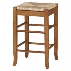 Boraam 94124 24 in. Square Rush Stool - Oak