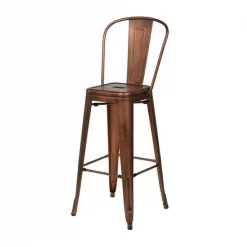 Max MO-301-BARSTOOL-BRUSHED-ROSE-GOLD Oscar Steel Armless Barstool - Brushed Rose Gold