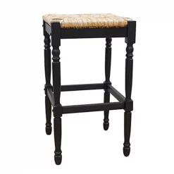 Carolina Chair & Table Carolina 2663-RTA-AB RTA Covington Rush Seat Stool- 30 Inch High Finish