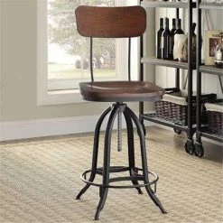 Carolina Chair & Table Carolina Chair 1624WBCHETBK Mason Adjustable Stool; Chestnut & Black