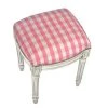 123 Creations C698WFS Plaid-Pink Fabric Upholstered Stool