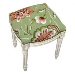 123 Creations C909GWFS Jacobean-Green Needlepoint Stool