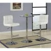 Coaster 120356 Bar Units and Bar Tables Contemporary Adjustable Cream Stool with Padded Straight Line Back - Pack of 2