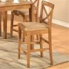 East West Furniture East West PBS-OAK-C X-Back stool with upholstered seat in Oak finish; Oak - Pack of 2 -Kitchen & Dining Furniture Sales Store Unbeatablesale20Inc ewf410xx650xx07d7b1