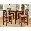East West Furniture VERN5-MAH-C 5-Piece Vernon Pub; Counter Height Square Table & 4 Microfiber upholstered Seat -Kitchen & Dining Furniture Sales Store Unbeatablesale20Inc ewf609xx650xx906006