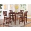 East West Furniture BUCK5-MAH-W 5 -Piece Buckland Counter Height Table 30 in. x48 in. & 4 Stools with Wood seat in Mahogany Finish -Kitchen & Dining Furniture Sales Store Unbeatablesale20Inc ewf680xx650xxc61ee9