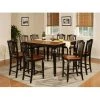 East West Furniture CHEL7-BLK-W Chelsea 7PC Set with Gathering 54 in. square counter height table and 6 wood seat stools -Kitchen & Dining Furniture Sales Store Unbeatablesale20Inc ewf949xx650xxf7b70f