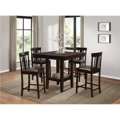 Home Elegance Homelegance 5460-36 Diego Collection Counter Height Table; Warm Brown - 39.5 x 39.5 x 36 in.