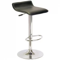 Furnorama Faux Leather & Chrome Adjustable Swivel Stool