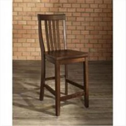 Modern Marketing Crosley Furniture CF500324-MA School House Bar Stool in Vintage Mahogany Finish with 24 Inch Seat Height.