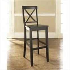 Modern Marketing Crosley Furniture CF500430-BK X-Back Bar Stool in Black Finish with 30 Inch Seat Height.