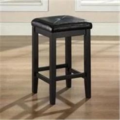 Modern Marketing Crosley Furniture CF500524-BK Upholstered Square Seat Bar Stool in Black Finish with 24 Inch Seat Height.