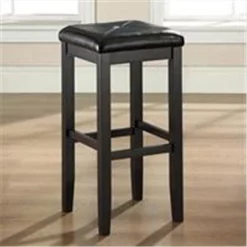 Modern Marketing Crosley Furniture CF500529-BK Upholstered Square Seat Bar Stool in Black Finish with 29 Inch Seat Height.