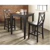 Modern Marketing Crosley Furniture KD320005BK 3 Piece Pub Dining Set with Tapered Leg and X-Back Stools in Black Finish -Kitchen & Dining Furniture Sales Store Unbeatablesale20Inc mdmc093xx650xx8c829a