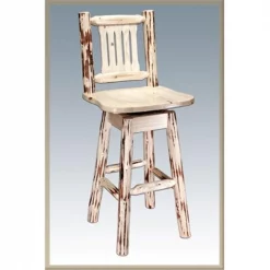 Montana Woodworks MWBSWSNR Montana Collection Barstool with Back & Swivel Ready To Finish