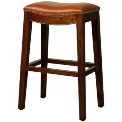 New Pacific Direct 358631B-8141 Elmo Bonded Leather Bar Stool; Pumpkin